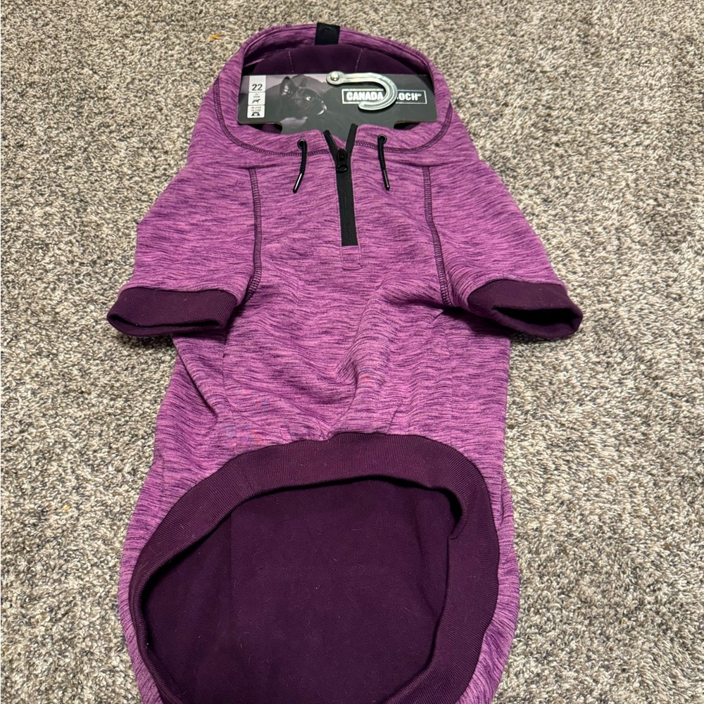 Canada Pooch Spacedye Hero Hoodie Purple Heather Dog Coat Jacket Sz 22”